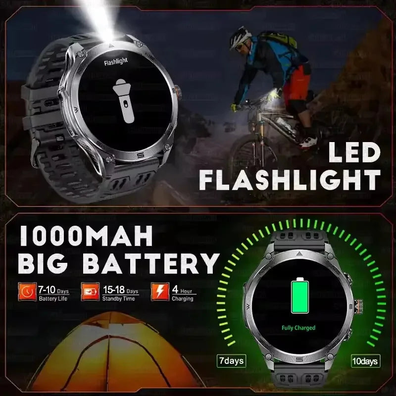 2026 Ultra New Built in GPS Compass Smart Watch 1000mAh Battery 10ATM Waterproof Sports tracker Outdoors Military Smartwatches